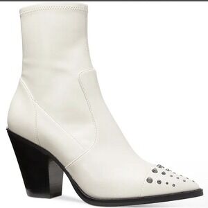 MICHAEL Michael Kors Womens Dover Heeled Bootie Leather Zip Up Booties Size 7.5M